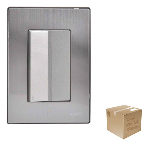 Placa Armada Inox1008 Apagador Escalera Igoto Plata 14pzs