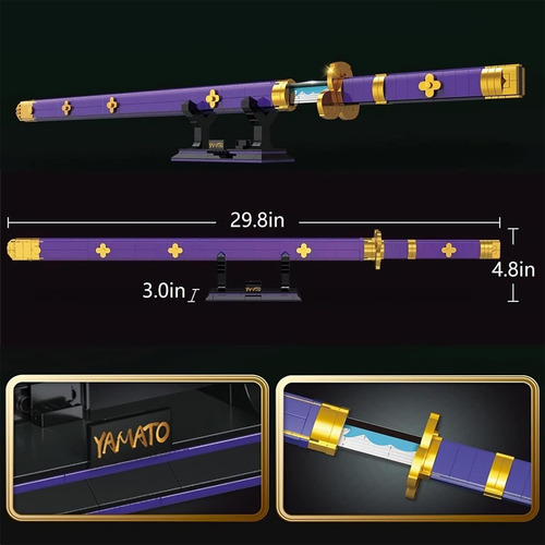 Juego De Construcción Espada Enma Zoro Morada 936 Piezas Color
