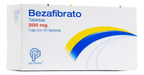Bezafibrato 200 Mg Psicofarma Laboratorios Caja 30 Tabletas