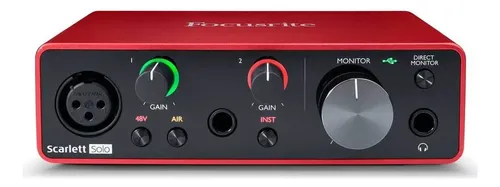 Interface de áudio Focusrite Scarlett Solo RED - 3ª Geração