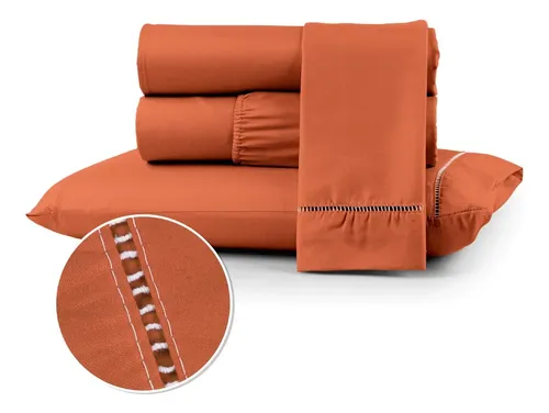 Kit Jogo De Lençol Casal 3 Pç 400 Fios Conforto Toque Macio