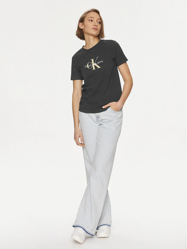 Polera Archival Monologo Regular Negro Calvin Klein