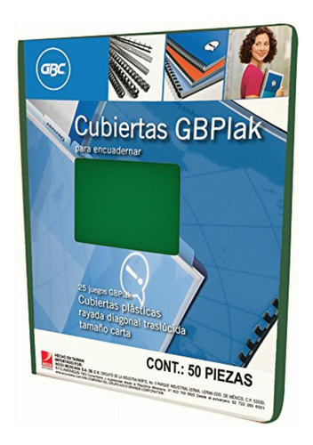 Gbc P3552 Cubierta Para Encuadernar, Rayado, Color Verde