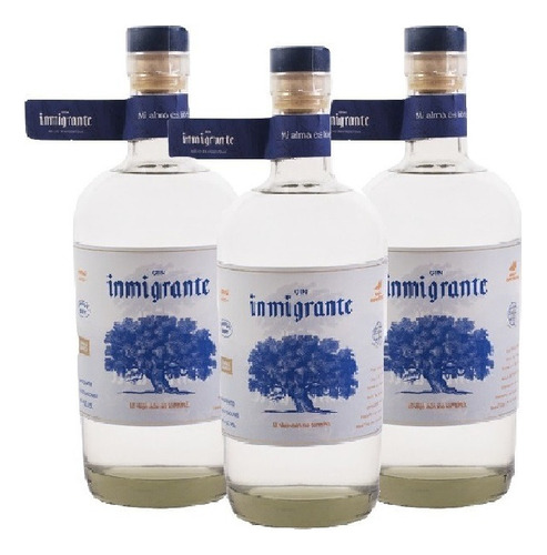 Gin Inmigrante London Dry Pack X3 Botellas 750ml