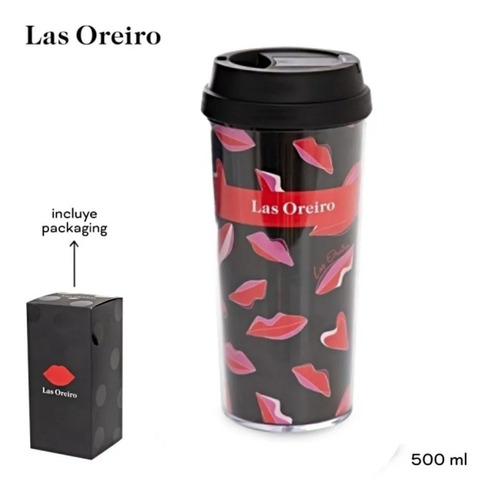 Vaso Térmico Las Oreiro Diseño Exclusivo Packaging 480ml  