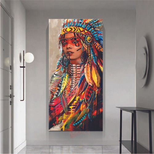 Pintura For Decoración Mujer India Apache 5d Diamonds