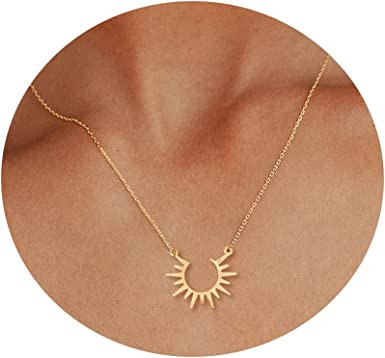 Vriua Dainty Gold Necklace For Women,18k Gold Filled Simple