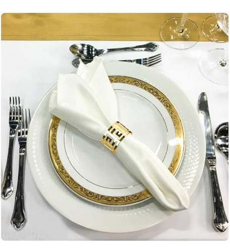 Porta Guardanapo Metal Redondo Dourado 4.5cm - 6 Peças
