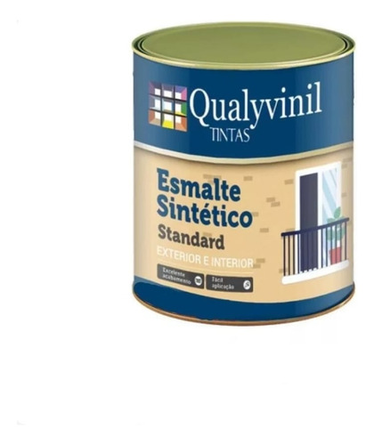 Tinta Esmalte Standard De 900ml Qualyvinil Ótima Cobertura Cor Off White