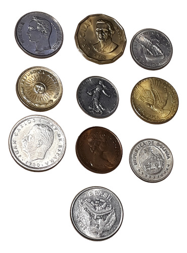 Monedas Mundiales Internacionales X 10 Distintos Paises Lo5
