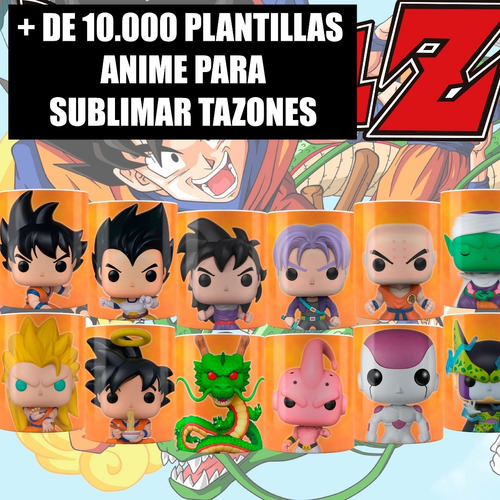 Plantillas Sublimacion Tazones Anime - Mega Pack