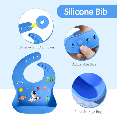 Juego De Alimentación Para Bebé De Silicona De 7 Piezas, Tem