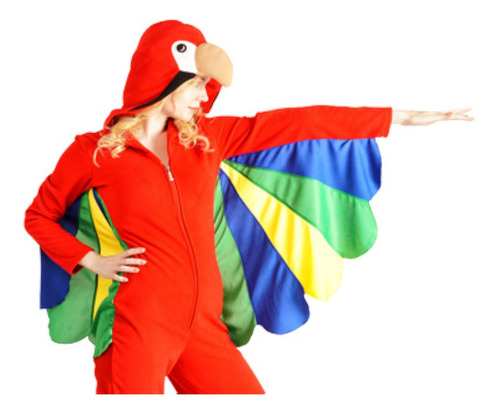 Mono Rojo Para Mujer, Diseño De Loro, Para Adulto