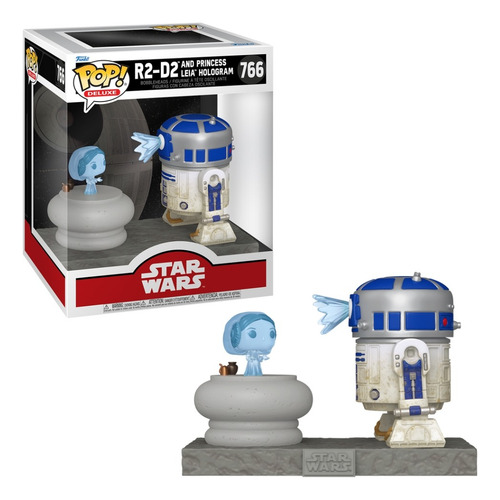 Boneco Funko Pop! Deluxe Star Wars - R2-d2 Com Leia