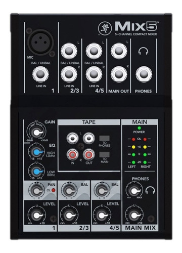 Mezcladora Compacta Mackie Mix5 De 5 Canales