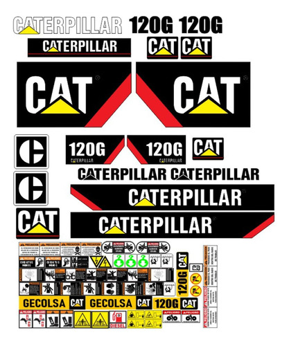 Calcomanías Motoniveladora 120g Caterpillar Stickers Adhesiv