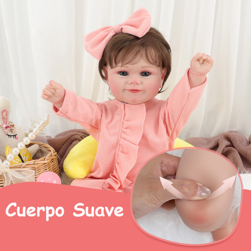 50cm Muñecas Reborn De Silicona Completo Se Puede Bañar