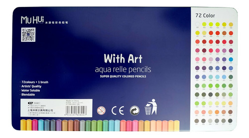 Lápices De Color Acuarelables Solubles En Agua 72 Uds.