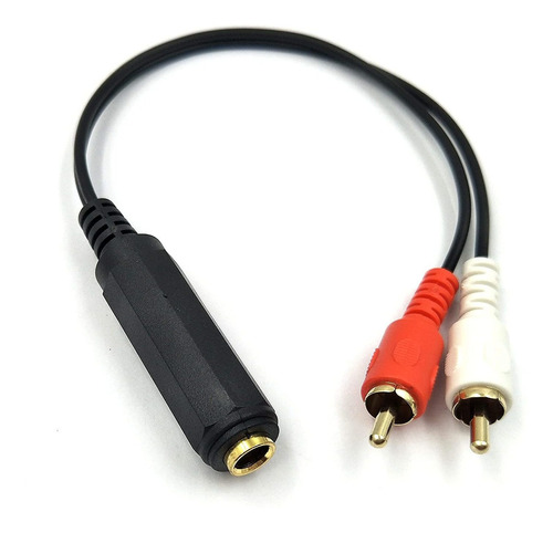 Cable 1/4 Trs Hembra A 2 Rca Macho, 25cm