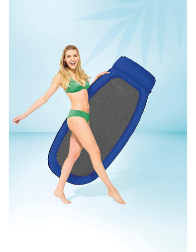 Colchoneta Inflable Intex Con Malla Peso Máx 100 Kg Azul