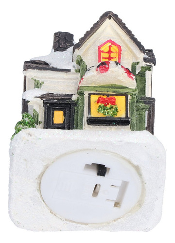 Faro De Resina Navideña Led De Casa De Pueblo Navideño