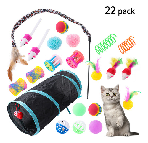 Juego De Juguetes For Gatos, 21 Piezas, Combinación De