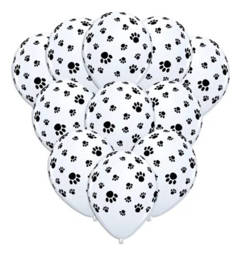 Bombas Globos R12 Estampado Huellas De Perro X50 Unidades