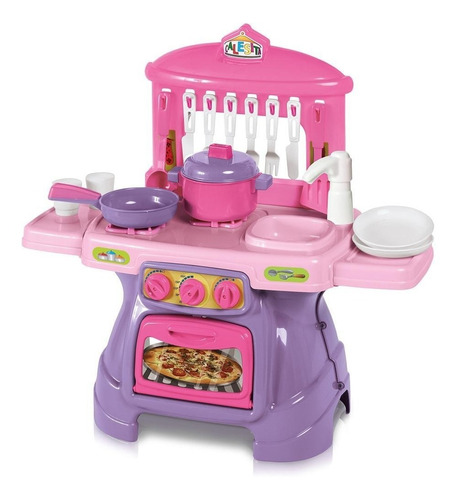 Cocina Infantil Mini Chef Rosada Con Agua Calesita Bentancor