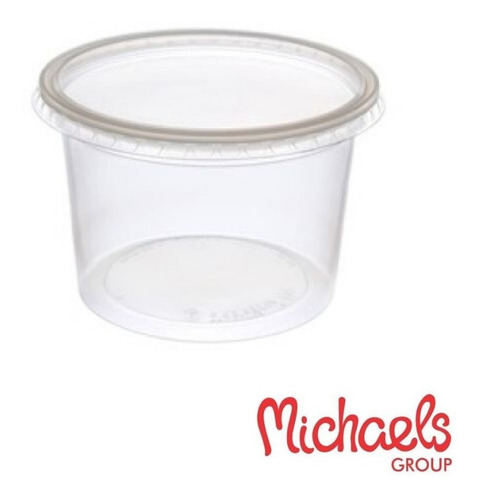 Pote Con Tapa Plastico Descartable 250ml X100u Copobras C