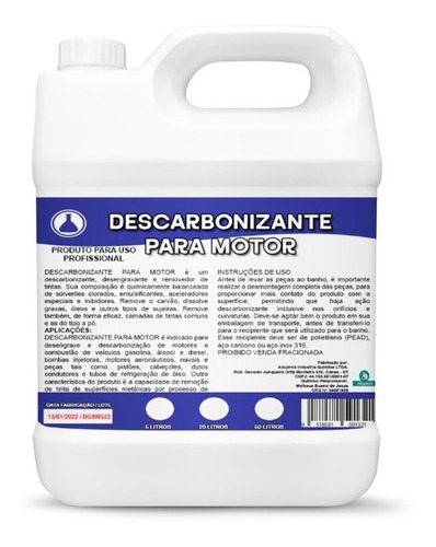 Descarbonizante Cabeçote Limpa Motor Banho Químico (carbloc)