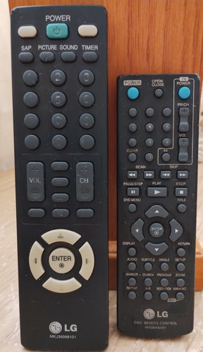 2 Controles Remotos Marca LG, 1 Para Tv Y 1 Para Dvd