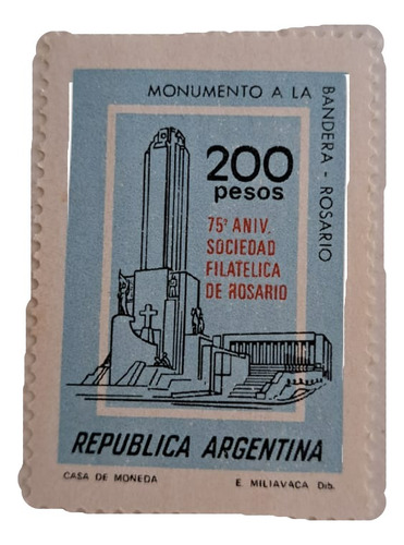 Estampilla Gj 1897 Filatélica Rosario 1979 Monumento Bandera
