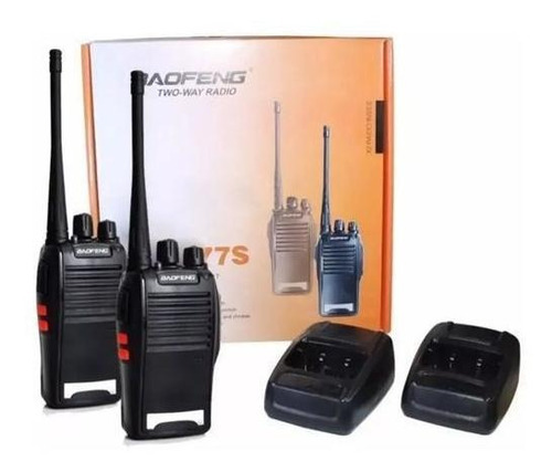 Kit 4 Radio Comunicador Baofeng 777s Profissional Ht Longo Alcance Uhf 400-470 Mhz 16 Canais