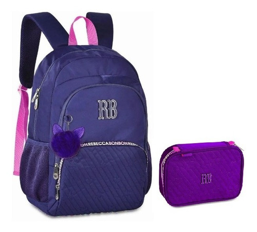 Imagem 1 de 3 de Kit Mochila Rebecca Bonbon Com Estojo Grande - Original Clio