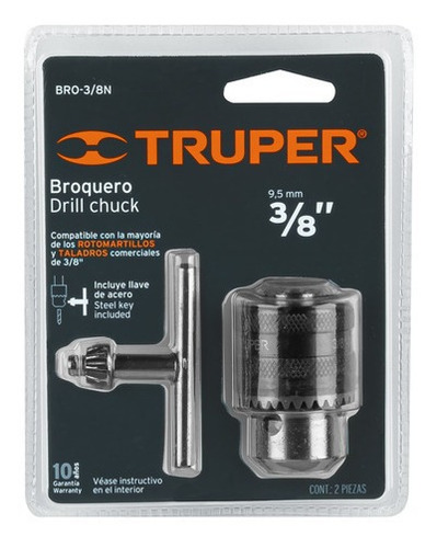 Truper Mandril Con Llave 3/8 