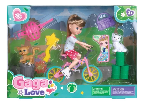 Muñeca Mini Love En Bicicleta Caja