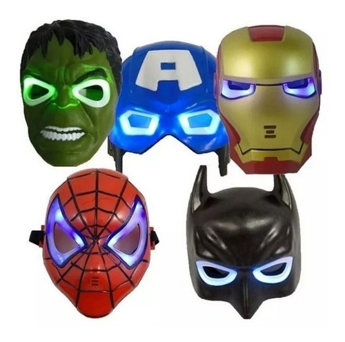 Mascara Vengadores Acengers Con Luz Iron Hulk Juguetes Niño
