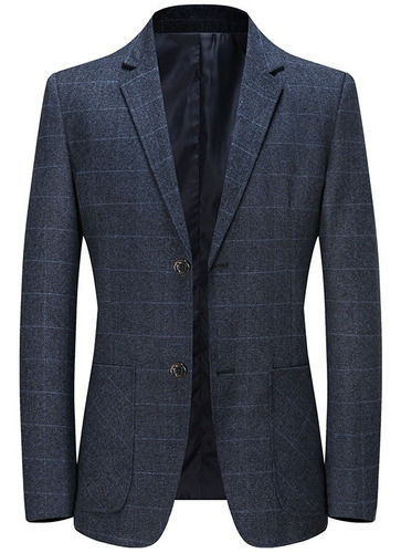 Chaqueta De Traje Hombre Check Blazer Formal Business