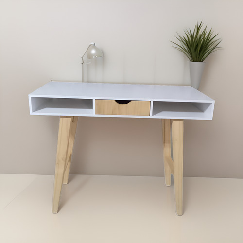 Escritorio Nórdico 100x80x40, 1 Cajón Blanco