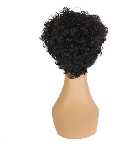 Kly Perúa De Cabello Humano Encaracolado Con Franja Negra