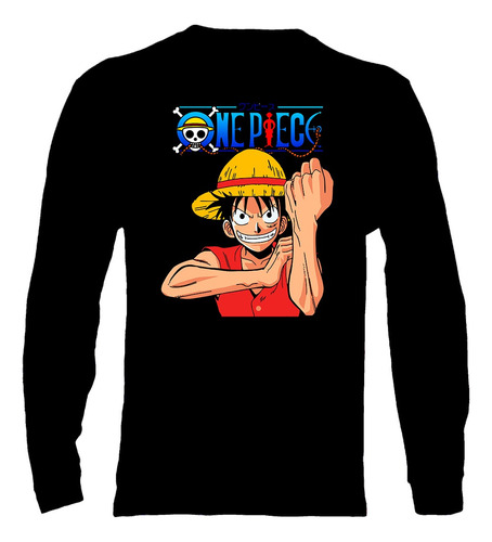 Polera Manga Larga One Piece - Ver 06 - Luffy