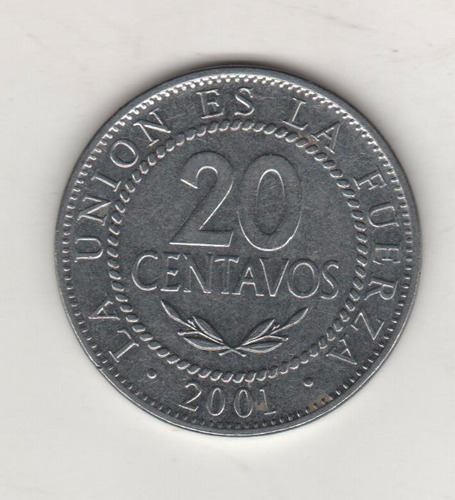 Bolivia Moneda De 20 Centavos Año 2001 Km 203 - Sc-
