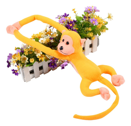 Macaco Pelúcia E Calda 60cm, Braços Longo Pendurar, Amarelo