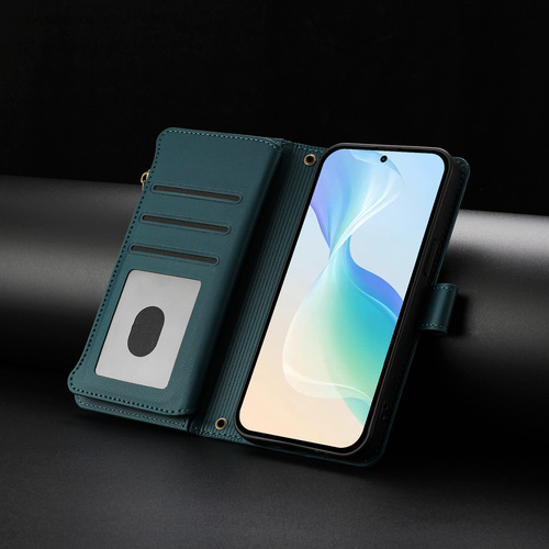Funda Tipo Cartera De Piel Con Cierre De 9 Ranuras Para La Serie Oppo A55, Correa De Muñeca, 6 Colores, Función Atril, Desmontable