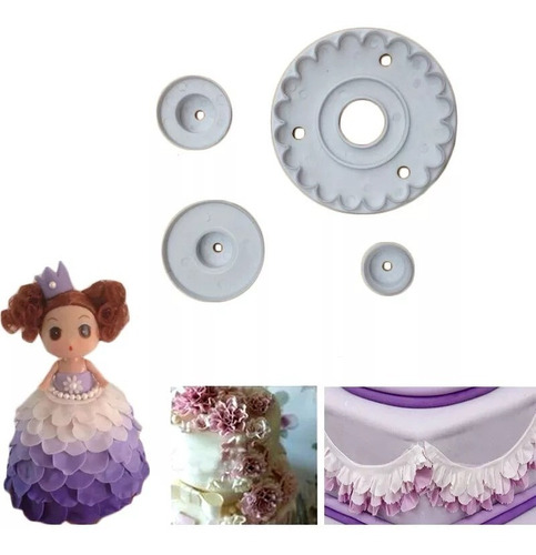 Set Cortadores Para Fondant Flecos Falda