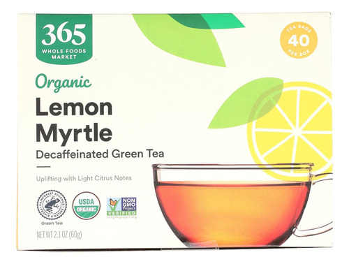 365 By Whole Foods Market, Té Verde Con Mirto Limón Descafei