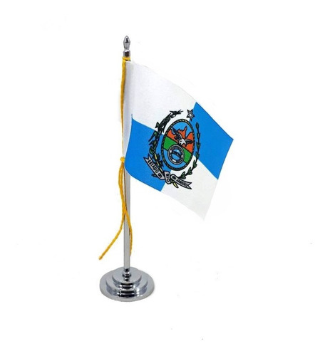 Mini Bandeira Mesa Estado Rio De Janeiro  C/ Mastro 15 Cm 