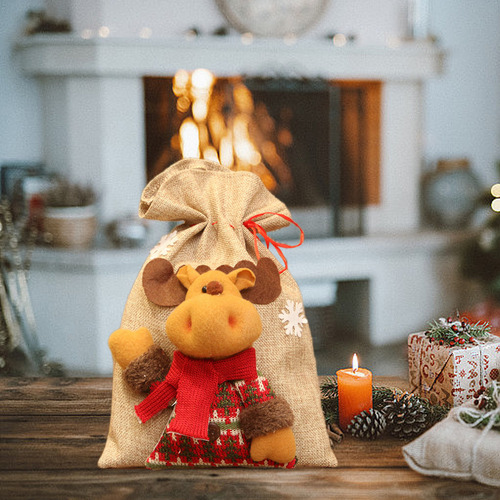 Bolsa De Regalo De Navidad, Bolsa Duradera De Regalo De Lino