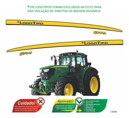 Kit Adesivos Compatível Com Trator Agricola 6170m / 6170 M