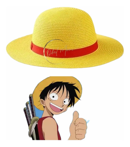 One Piece Sombrero, Paja Amarillo Cinta Roja, Cosplay Anime